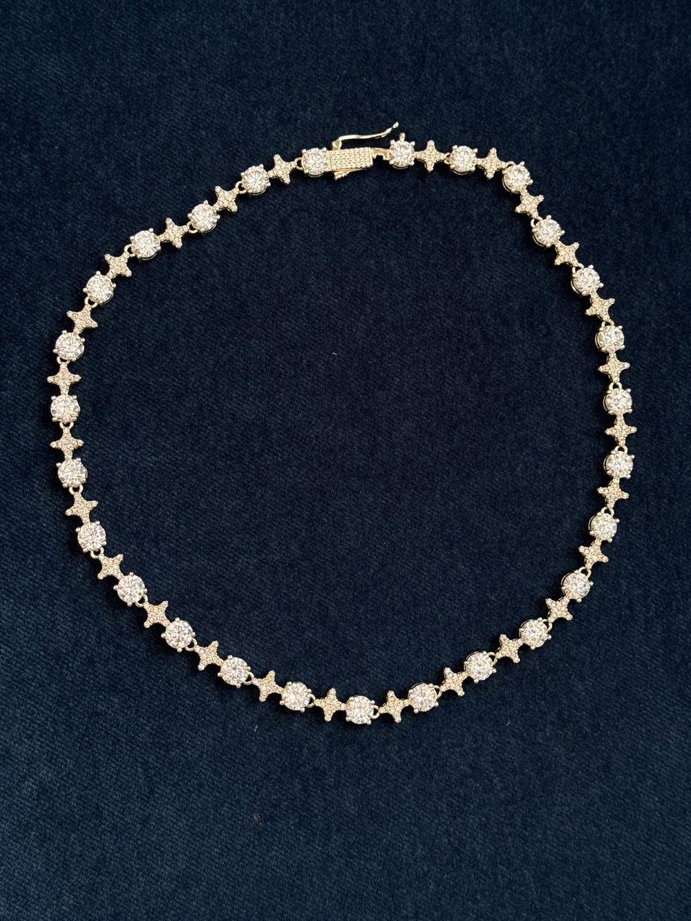 GLD‎ Round Stone Star CZ Tennis Women’s Necklace